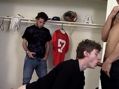 Dude with a hard cock watches them screw