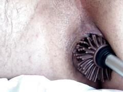 Brush fucked asscunt