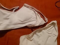 Dirty panties and bra to cum on