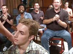 One by one, horny guys strip at the bar to have sex