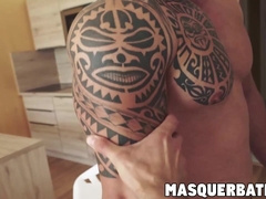 Masked gay stud devotes this jerkoff to a job well done