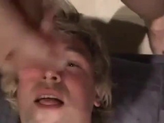 Fucking the twink's mouth and cumming on his face 16