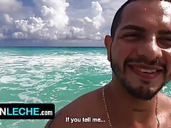 Antuan Is Enjoying The Blue Sea Under The Hot Cancun Sun While The Cameraman Films Him - LatinLeche