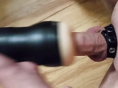 Horny fleshlight fuck with huge cumshot...