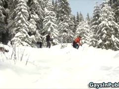 Public Hairy Men Get Fellatios