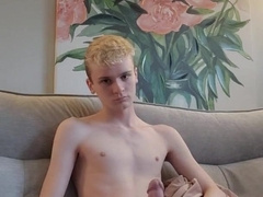 Lad uses manstick pump and fleshlight to shoot a big flow all over the floor