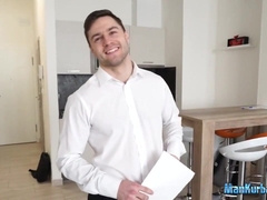 Gorgeous stud with incredible man meat strokes off stiff