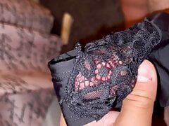 Cumming in step daughters black lace panties