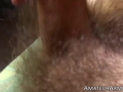 Hairy amateur teases his tight ass before jerking off hard