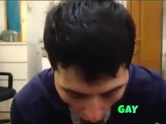 White Latin Young Fellow Deep-Throating Black Hard-On Tonguing Ejaculates