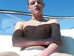 Cute UK jock jizzes while jerking off