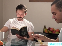 Older Gayboy And His Son-In-Law Enjoy Their Breakfast Bumfuck Fuckfest