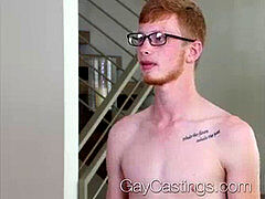 GayCastings new-cummer ginger Zach Covington first time pound on film