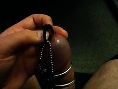 Edging his swollen cock to the extreme