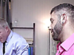 Lads, faggot, muscle threesome