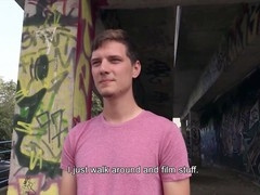 Shy amateur guy sucks and rides a stranger's big cock in the woods - CZECH HUNTER 555