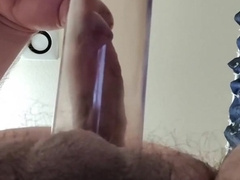 Man Sausage Pumping Before A Douche