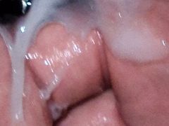 femboy plays with his sperm