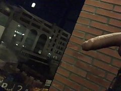 Amateur twink and showing off his cock - public