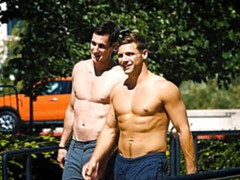 Prone boning session featuring Max and Travis