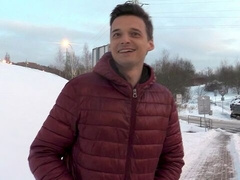 Inked guy enjoying witnertime fuckfest with a hung stud