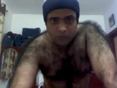 Very hairy indian guy webcam show off.