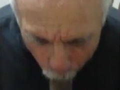 Old daddy give me blowjob and eat my cum 9