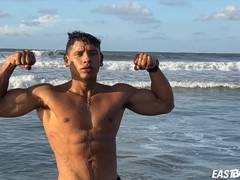 Fit guy, posing, soap