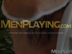 Nicolas Brooks bends over to have his ass anal drilled by Xavi Duran