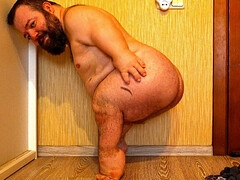 Midget shows his fat ass in panties and without!