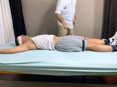 Bound Aldo tickled by older guy