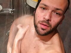 Ottawa boy shower and strokes his thick cock
