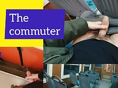 Mere commuting - public jerking, piss marking inside train & cum