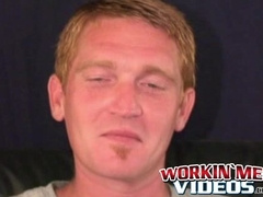 Rough stud strips naked to stroke himself solo until he cums