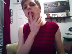 Twink Crossdresser Cums Hard