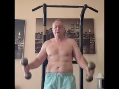 Old man masturbates, old man big cock, big dick