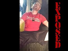 Faggot Smoking & Riding Dildo with Little Dick