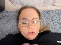 18 jahre, Leie, Hochschule, Besamung, Sperma im mund, Brille, Russisch, Lehrer