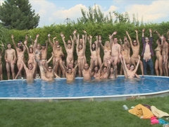 Blondine, Blasen, Braunhaarige, Schwanz, Fetisch, Nippel, Pool, Ablutschen