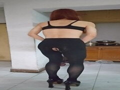 Asiatisch, Arsch, Schönheit, Grosser arsch, Spermaladung, Masturbation, Transfrau, Solo
