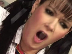 ぽっちゃり, デカパイ, 黒人, 教師, ティーン, ユニフォーム