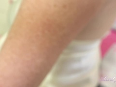 Grote mammen, Pijpbeurt, Masturbatie, Gezichtspunt, Roodharige vrouw