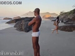 I discovered this lustful brunette with a tattoo, lost at the nudist beach. She simply had to ride my large cock.