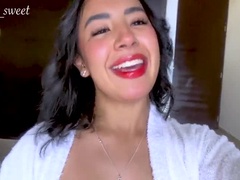Kitty Sweet Double Squirting Orgasm - Big Tits Latina Fingering & Masturbating Close Up