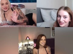 Blonde, Doigter, Lingerie, Masturbation, Tatouage, Adolescente, Plan cul à trois, Webcam