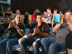 Real male stripper sucked by strangers at party