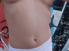 Nip Slip Payday - blonde Sicilia in outdoor POV reality adventure