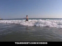 The Surf Lessons For Big Ass Slut End Up With Huge Load In Her Pussy