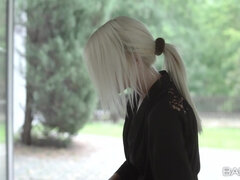 Chica, Rubia, Erótico, Lesbiana, Lamidas, Masaje, Coño, Tetas