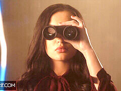 緊縛, ボンデージ, 茶髪の, 顔射, 下着, のぞき